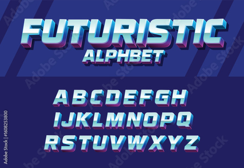 3D Sci-fi Futuristic Techno Video Game Title Alphabet Letter
