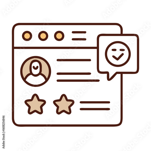 An illustrative representation of online reviews and feedback, showcasing a satisfied customer's positive experience. 