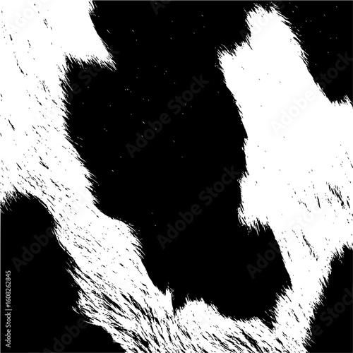 Abstract monochrome pattern featuring a contrast between black and white areas with textured edges