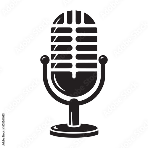 microphone   vector silhouette  Graphic white background design 