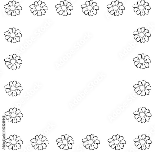 icon vector flower design, with various design shapes, with a hand drawn black outline style for summer and flower.
