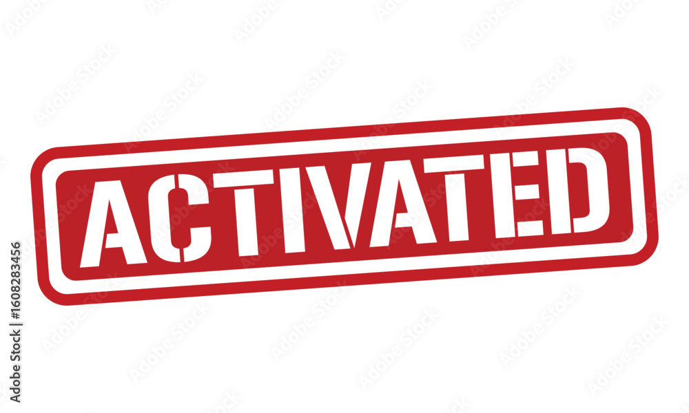 Fototapeta premium ACTIVATED red stamp text vector, rubber stamp