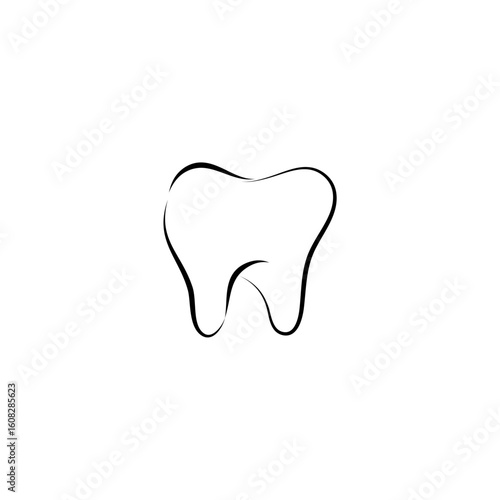 dental logos in outline isolated on white background