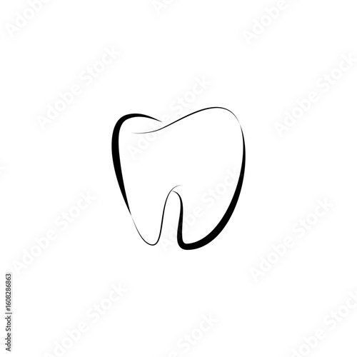 dental logos in outline isolated on white background