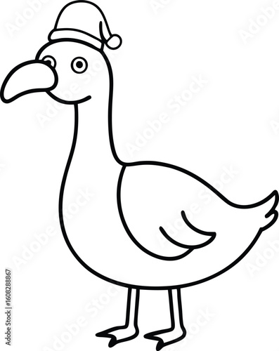 cartoon vector full body wear a christmas hat alba.eps