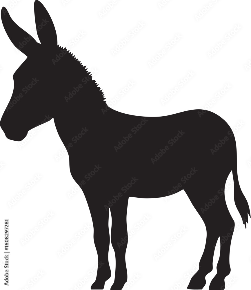 Obraz premium A Donkey Vector Silhouette Isolated