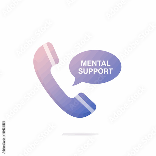 Mental Support Hotline Icon for Health and Wellness