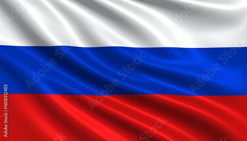 Waving Flag of Russia - White, Blue, Red & National Pride