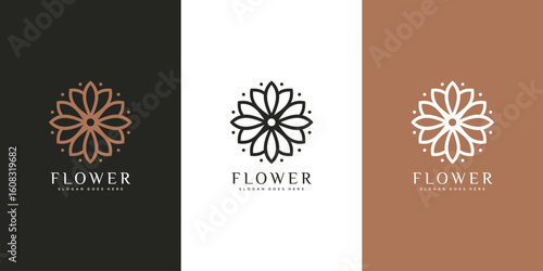 nature flower logo premium vector