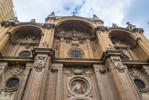 Granada Cathedral Details,  Facade, Andalusia, Spain