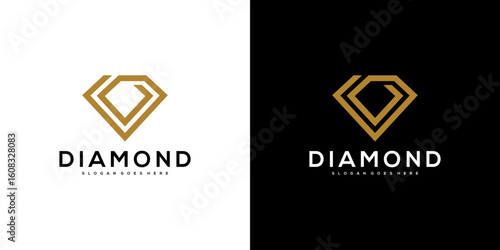 diamond logo vector designs mono line