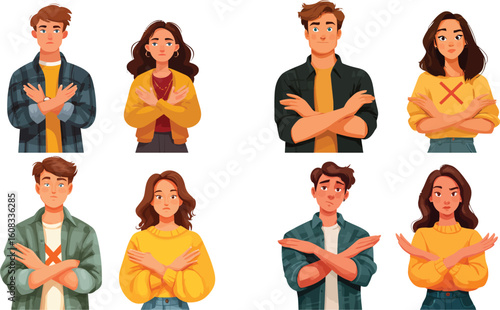 People cross arms, expressing disagreement or refusal eps