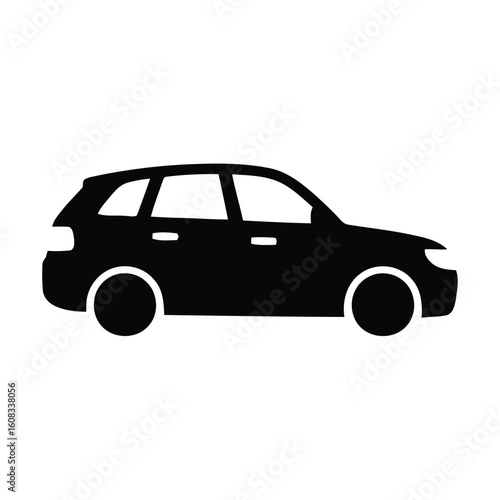 Black silhouette of a modern suv car