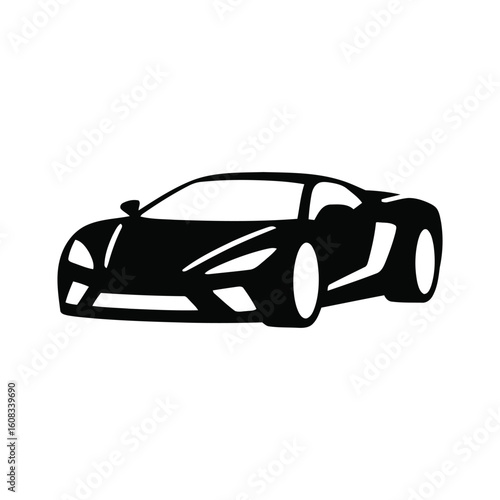 Sleek black sports car silhouette