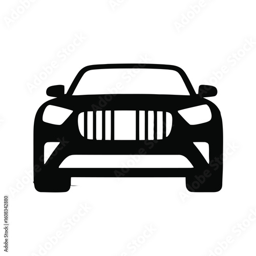 Front view silhouette of a modern suv or crossover vehicle