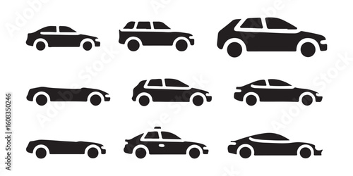 Transport icon set. Transportation in linear style. Vector illustration