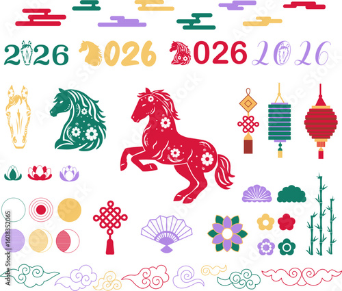 Chinese New Year 2026 of the Horse illustration