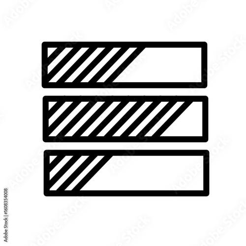 Horizontal Blocks icon single thin line