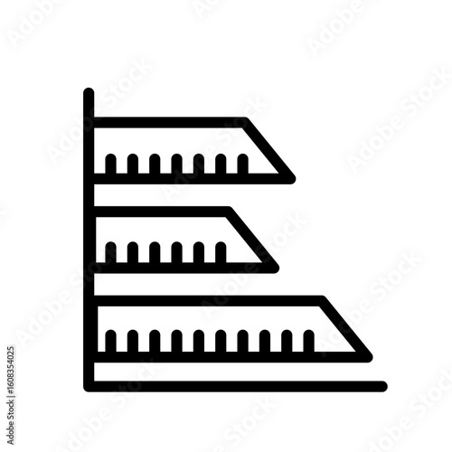Horizontal Bar Chart icon single thin line