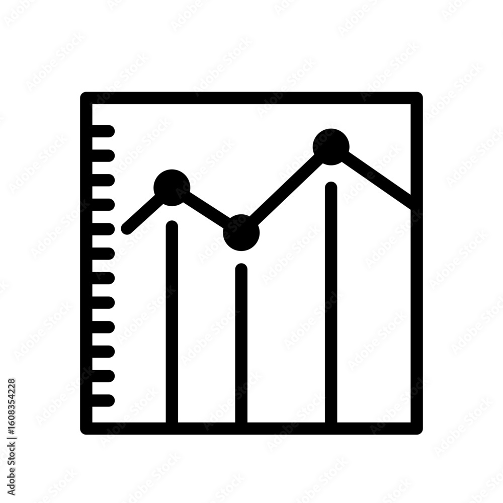 Line Graph icon single thin line Line Graph icon single thin line