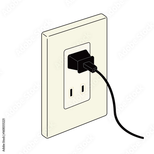 プラグを挿したコンセント