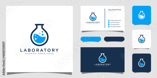 laboratory science logo and business card design