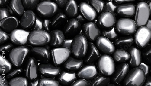 Polished black stones