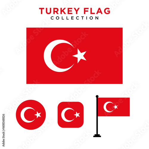 Turkey Flag Collection, Türk bayrağı, National flag of Turkey, Turkish flag in standard proportion color mode RGB