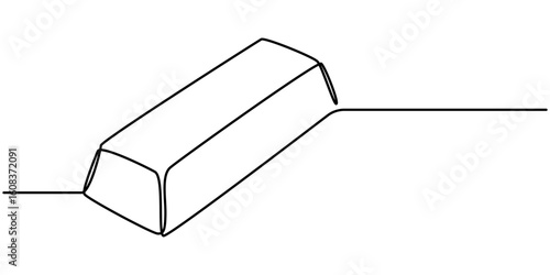 Golden bar or bullion continuous one line drawing vector illustration. Saving or storage of finances, money, capital, gold. 