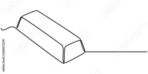Golden bar or bullion continuous one line drawing vector illustration. Saving or storage of finances, money, capital, gold. 