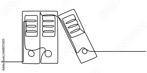 office file continuous one line drawing , Regulation Line Icon, Regulation Related Line Icon set. Outline Symbol Icons, Continuous one line drawing of file document. One line drawing illustration. 