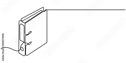 office file continuous one line drawing , Regulation Line Icon, Regulation Related Line Icon set. Outline Symbol Icons, Continuous one line drawing of file document. One line drawing illustration. 