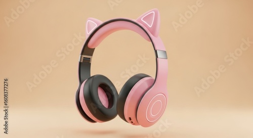 Cute Cat Ear Wireless Headphones with LED Lights for Gaming and Music Lovers
