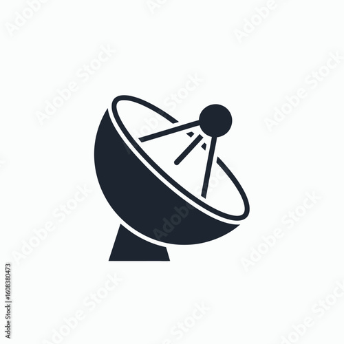 Satellite dish antenna in dark grey