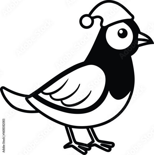 cartoon vector full body wear a christmas hat spar (1).eps