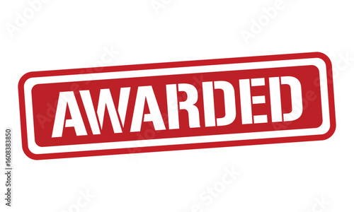 AWARDED red stamp text vector, rubber stamp