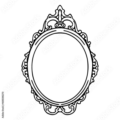vintage scrollwork mirror border design