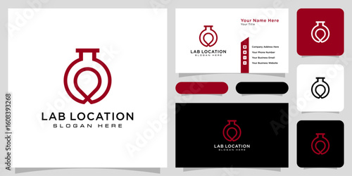 lab location logo vector design and business card