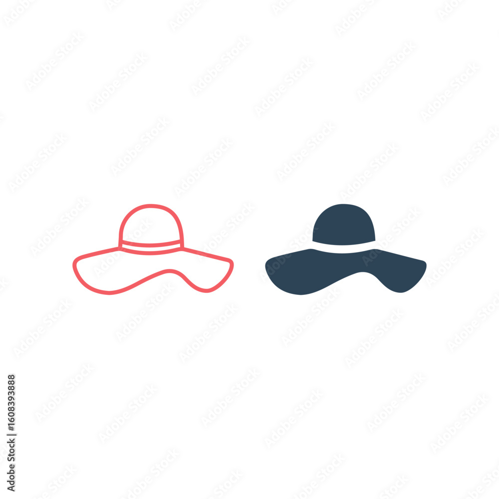 Women hat vector illustration icons set Women hat vector illustration icons set
