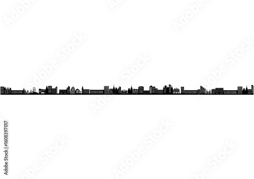 City Skyline Silhouette: A stark silhouette of a dynamic city skyline, capturing its essence against a backdrop. A visual metaphor for urban life and a promise of architectural adventure.