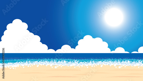 南国の美しいビーチと紺碧の空