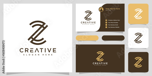 initial letter z logo line style vector design