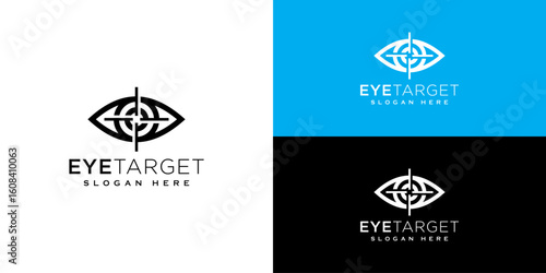 eye target logo design vector template