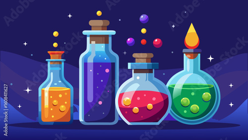 Potion Bottles With Sparkly Liquids | Halloween Cut File
