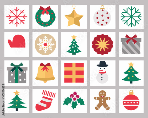 set of christmas icons