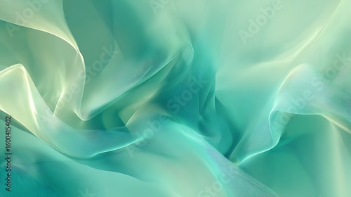 Wallpaper Mural Luxurious Blue and Green Silk Satin Background with Soft Waves Torontodigital.ca