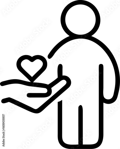 altruistic person vector icon on white or transparent background. Altruism Stroke icon collections. Editable Stroke icon collection Outline icon.