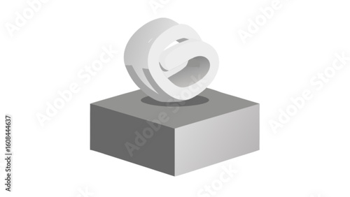 Abstract sculpture art design on pedestal modern art gallery exhibition contemporary art installation white