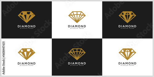 set of diamond logo vector designs template