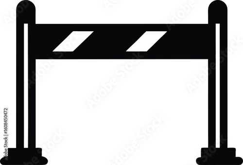 Barrier Silhouette Vector Art Illustration